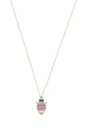 The Little Barbie Moment Pendant Necklace, 18k Yellow Gold & Amethyst